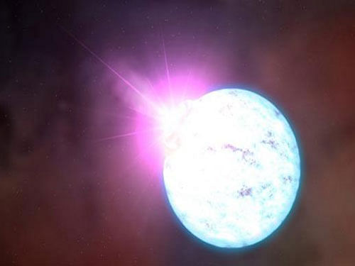 An artist's rendering of an outburst on an ultra-magnetic neutron star, also called a magnetar is shown in this handout provided by NASA, Reuters photo
