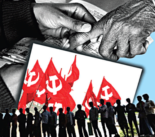 The nod by Left Front to hold discussion with Congress comes just a day before the CPI(M) state committee meet which will take a call on electoral tactics, including the alliance with Congress. DH illustration