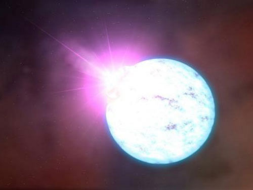 An artist's rendering of an outburst on an ultra-magnetic neutron star, also called a magnetar is shown in this handout provided by NASA February 10, 2016. Reuters Photo