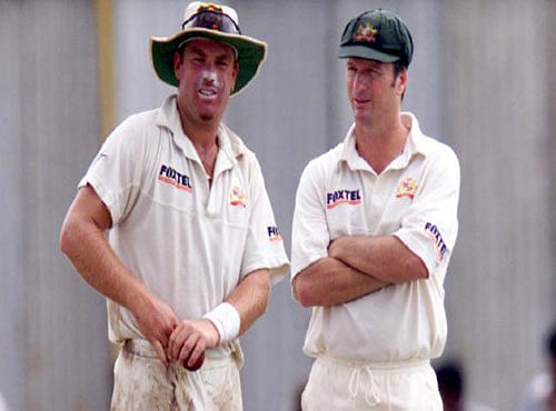 Shane Warne and Steve Waugh. Picture courtesy Twitter