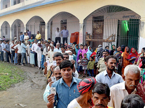 According to preliminary reports received by the Office of Chief Electoral Officer, Karnataka, Hebbal constituency  registered around 44.48 per cent polling. pti file photo