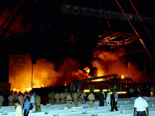 make in india stage on fire, pti file photo