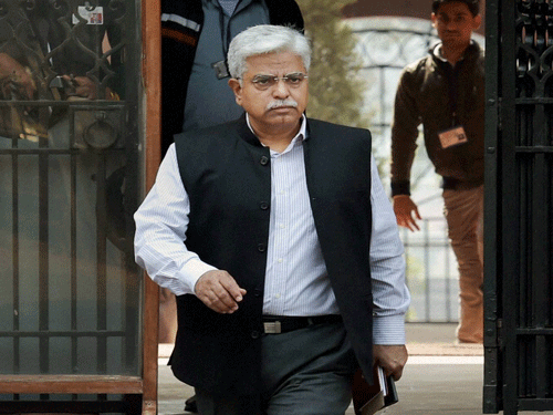 Delhi Police Commissioner BS Bassi coming out of Prime Minister Office at South Block in New Delhi on Wednesday.PTI Photo.