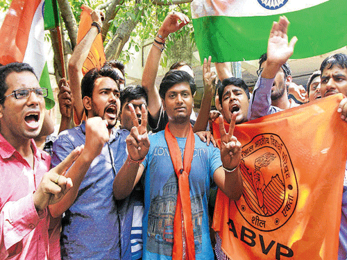 Members of the ABVP had objected to holding of the event following which the Vice Chancellor had withdrawn the permission for it. pti file photo
