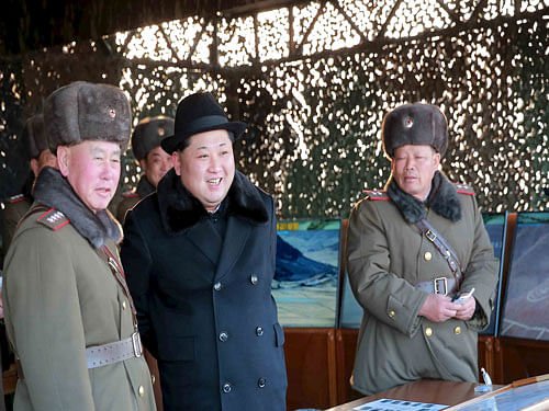 KCNA picture of North Korean leader Kim Jong Un guiding Korean People's Army (KPA) military drills. Reuters Photo