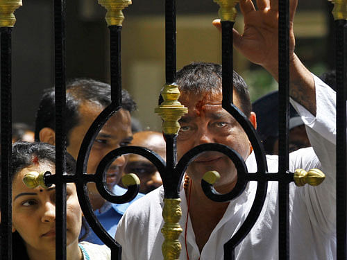 Dutt is slated to walk out of Yerawada prison near Pune on February 25. PTI file photo