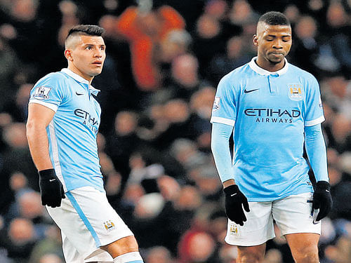 Testing times: Manchester City's Sergio Aguero (left) will be looking to lift his side out of their recent slump in form when they take on Dynamo Kiev on Wednesday. Reuters