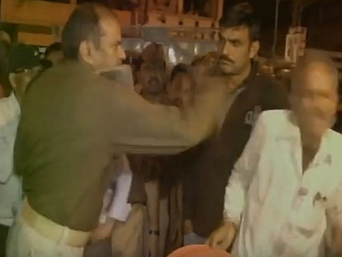 DIG, Lucknow DK Chowdhury had yesterday slapped an elderly man in Indira Nagar locality while taking a round. Screengrab