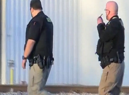 The gunman, described as an employee at the factory in the town of Hesston, was killed by the authorities, Sheriff T Walton said yesterday. Screen grab