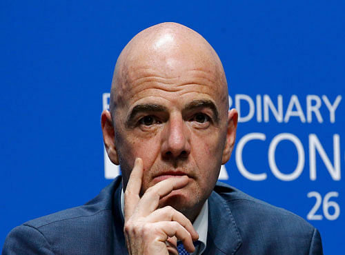 Newly elected FIFA President Infantino attends a news conference during the Extraordinary FIFA Congress in Zurich. Reuters photo