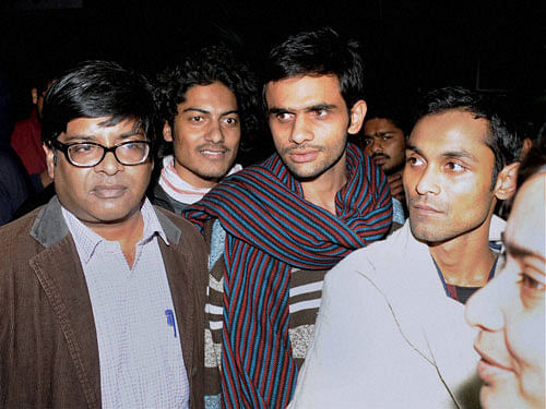 Khalid and Anirban were earlier sent to three days' police remand on February 24, after their midnight surrender and subsequent arrest in the case. pti file photo