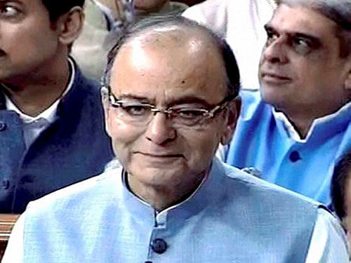 Finance Minister Arun Jaitley presenting the Annual Budget 2016-17 in the Lok Sabha on Monday. PTI Photo