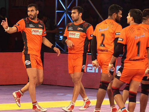But they did not have an answer to Anup in the following raid after Rishank Devadiga had secured a point for Mumbai and then slumped to their fourth loss in 13 games. image courtesy: Facebook
