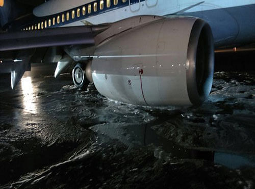 The incident resulted in the blocking of the main runway, forcing Mumbai authorities to shift flight operations to the secondary runway, sources said. Picture courtesy Twitter