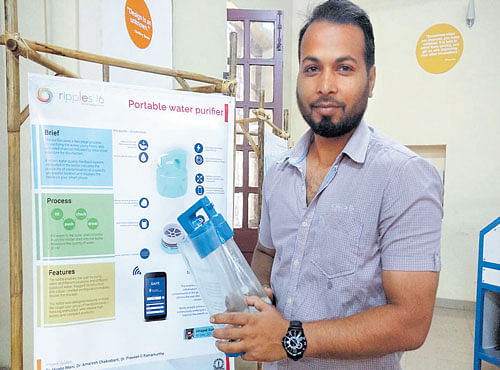 The sleek water purifiers devised by entrepreneur Vinayak Kumar. DH PHOTOS