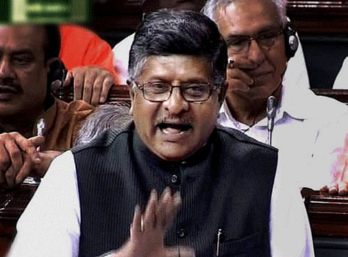 IT Minister Ravi Shankar Prasad also set aside fears of members on the data collected under Aadhar and said it is sorted within the country at data centres in Bangalore and Manesar and no foreign agency is involved in data collection. PTI File Photo.