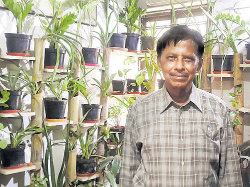 M B Nirmal , Exnora founder, at his garden residence in Chennai.