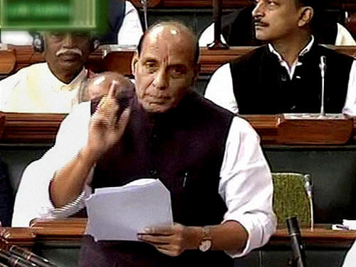 'We want good relations with Pakistan too, but not at the cost of this country's pride, dignity and self respect,' Home Minister Rajnath Singh told the Lok Sabha replying to a debate on the Pathankot terror attack. PTI file photo