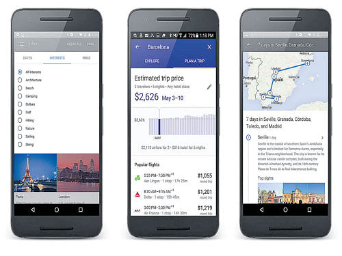 smart and handy: Designed for the occasional traveller, Google's Destinations tool touches on almost every aspect of a trip, from research to flight selection to itinerary planning and is meant to make vacation research on smartphones easier.