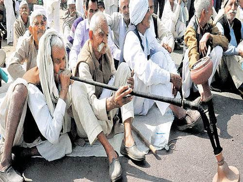 Members of the Jat community during an agitation demanding reservation in Haryana. PTI File phoo
