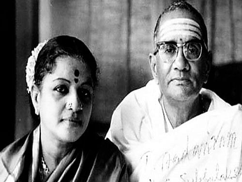 hospitable couple M S Subbulakshmi and Sadasivam.