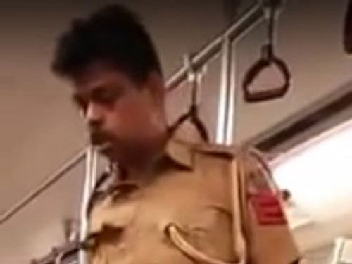 The head constable Salim P K, who could be seen falling in a Delhi metro coach in the video, claimed that he was not drunk but was losing consciousness because of a major blockage in his brain during his travel back from duty. Screen grab