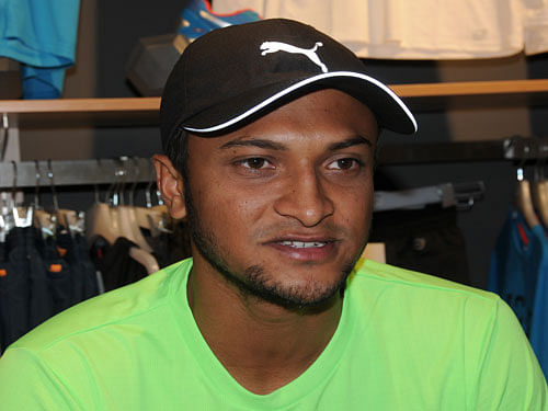 Shakib said toss might play a crucial role tomorrow but his team has to play good cricket against India. DH File Photo.