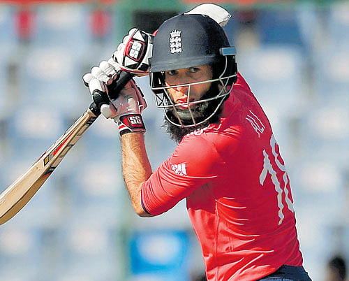 GUTSY: England's Moeen Ali slammed an unbeaten 41 against Afghanistan in their Group 1 match on Wednesday. Reuters
