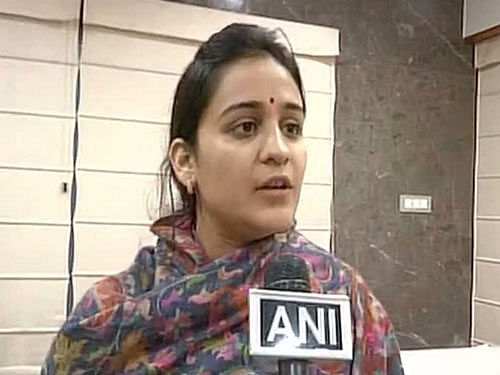 26-year-old Aparna will contest the 2017 Assembly election from Lucknow's Cantonment Assembly seat. Photo courtesy: ANI Twitter