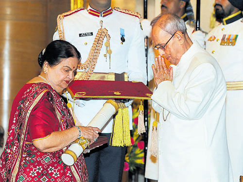 Kokilaben Ambani received the Padma Vibhushan given to her late husband and founder of Reliance Industries Limited, Dhirubhai Ambani