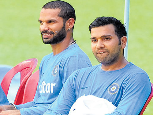 clueless: Openers Rohit Sharma (right) and Shikar Dhawan have struggled to give India good starts in the ongoing World Twenty20. dh photo