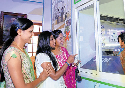 Visitors at the inauguration of a drinking water unit at the Vidhana Soudha on Tuesday. dH PHOTO