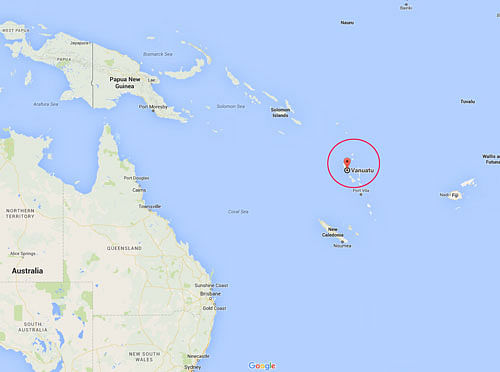 A strong 6.9-magnitude earthquake has hit off of the South Pacific nation of Vanuatu. Photo: Google map screengrab.