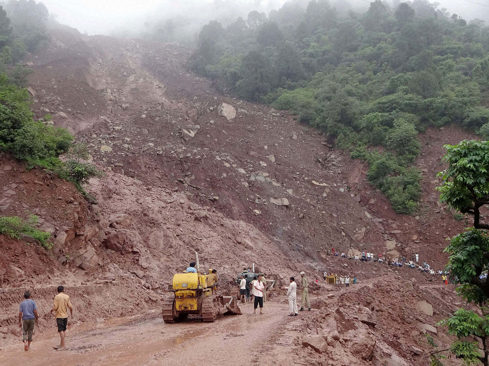 The heavy rains which started at the weekend were still battering the northern mountainous regions of Khyber Pakhtunkhwa (KP) and PoK, triggering several landslides and blocking Pakistan's vital land-link with China. PTI file photo. For representation purpose
