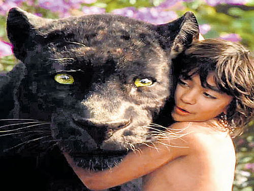 Bagheera and Mowgli in The Jungle Book