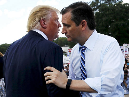 Ted Cruz and Trump. Reuters file photo