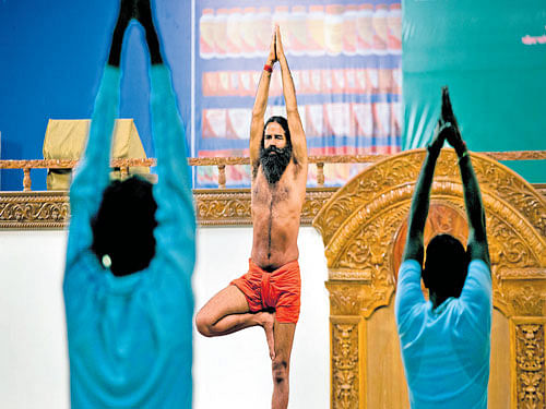 Baba Ramdev teaches yoga in Haridwar. Famous for bringing yoga to the masses, he is also the leader of spiritual men who are marketing healthy consumer products based on Ayurveda. NYT