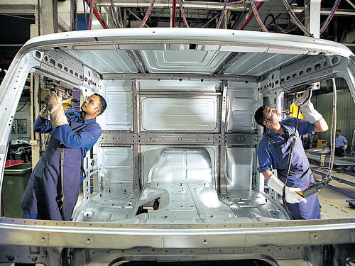 Men at work weld magic into metal at Volvo Trucks' plant at Hoskote. Pictures courtesy: Volvo Trucks