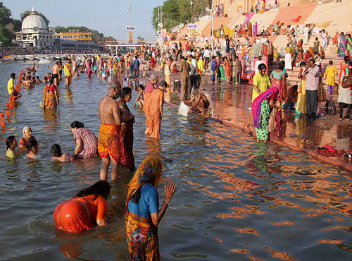 People from different corners of the country have converged in the holy city for the Simhastha mela, which is being held here after a gap of 12 years. Ujjain is also the abode of Lord Mahakaleshwar, one of the 12 'jyotirlings' in the country. PTI file photo