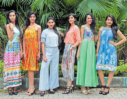 Divya Bopaiah, Neeya B,  Kavya Prakash,  Advika R, Apurva V and Shivani Patil. DH PHOTO BY S K DINESH