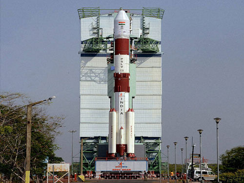 ISRO's seventh navigation satellite IRNSS-1G that would set up regional navigation system for India, a day before its launch from spaceport of Sriharikota on Wednesday. PTI Photo.