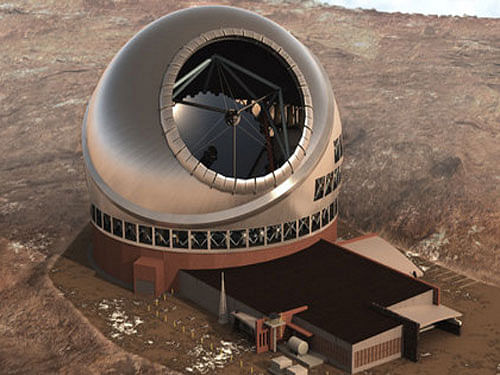 The project, aimed at exploring the universe, was to come up at Mauna Kea in Hawaii in the US. But the protests by the locals and indigenous population has stalled the project. Image courtesy Twitter.