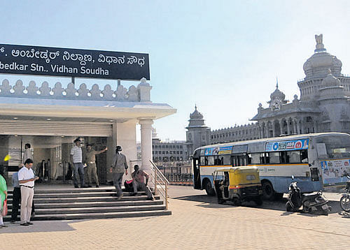 Vidhana Soudha station is well connected by buses.