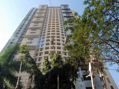 A view of the 31-storey Adarsh Housing Society building complex located at Colaba in Mumbai. PTI File Photo.