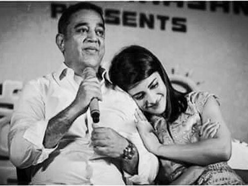 In his next film expected to be a rib-tickler, Tamil star Kamal Haasan will reprise the role of the humorous 'Balram Naidu' he played in his 2008 hit Dasavatharam, while sharing the screeen with his daughter Shruti for the first time. Photo courtesy: Shruti Haasan Twitter
