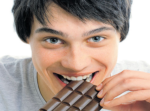 Chocolate gives us immediate sensory pleasure from the taste on our tongues, and within 15 minutes sugar is converted to blood glucose that gives us an energy burst.