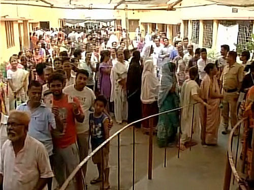 Polling begins for the fifth phase of WB Assembly elections in Singur. Courtesy: ANI