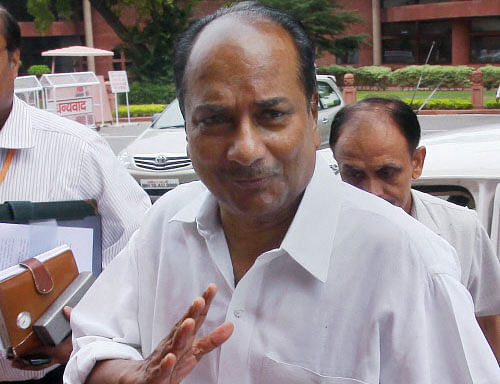 Former defence minister A K Antony. PTI file photo