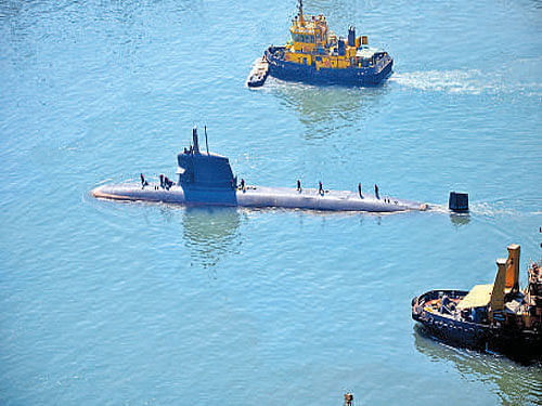 Kalvari, the first of the Scorpene class submarines being built at the Mazagon Dock Shipbuilders Ltd Mumbai, went to sea for the first time &#8203;on Sunday.