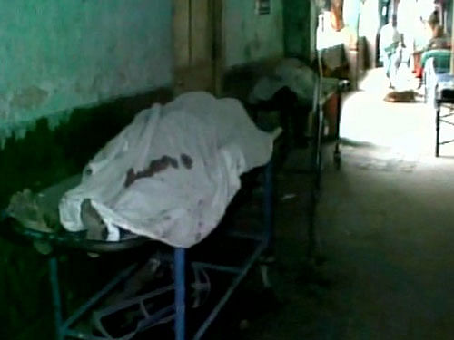 4 people killed & 3 injured in a crude bomb blast in West Bengal's Malda last night (Visuals from hospital). Courtesy: ANI